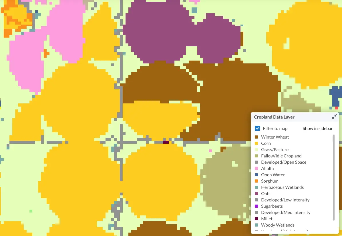 Cropland Data Layer in Lens