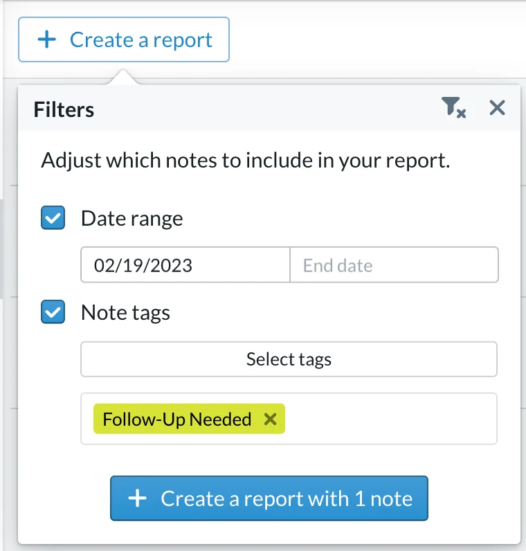 Report filters